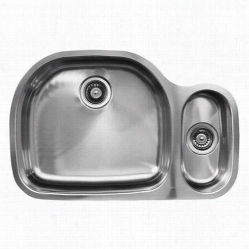 Ukinox D537.80.20.10l 31""  X 16"" X10"" 80/20 Double Basin Stainless Steel Undermount Kitchen Sink