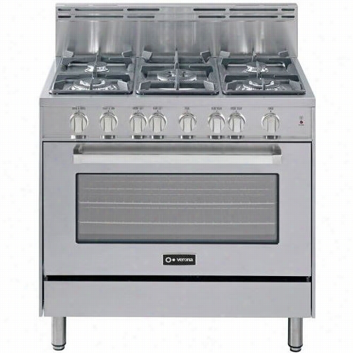 Verona Vefsgg365nsss 36"" Gsa Range With  Sealed Burners In Stainless Steel