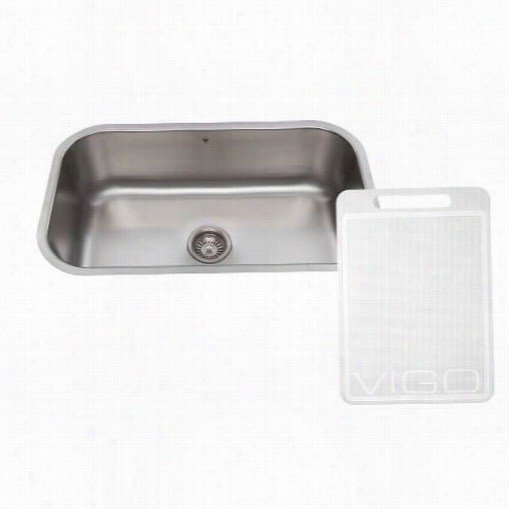 Vigo Vg3019c 30";" Undermount 18 Gauge Sinlge Bowl Kitchen Sink In Stainless Stee