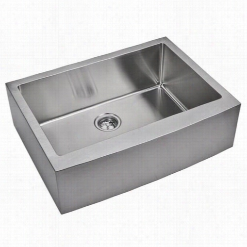 Water Creation Ss-as-3022b 30"&quoot;  22"" 15 Mm Corner Radius Single Bowl Stainless Steel Hand Made Apro Front Kitchen Sink