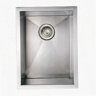 Whitehaus Whncm1520 Noah's 15"" Commercial Single Bowl Undermount Sink In Brushed Stainless Steeel