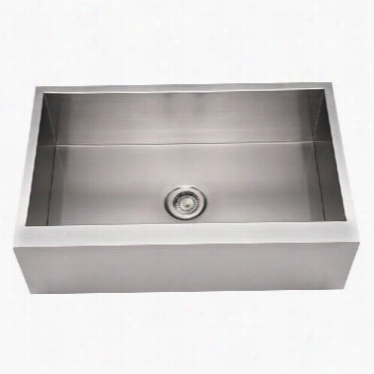 Whitehus Hwncmap3321 Noah's 33"" Commedcial Single Bowl Front Apron Sink In Brushed Stainless Steel