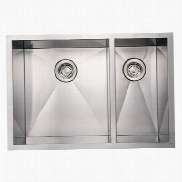 Whitehaus Whncmd2920 Noah''s 29"" Commercial Double Bowl Undermount Sink In Brushed Stainless Stsel