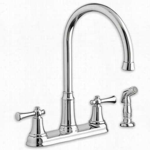 Aericans Tandard 4285551 Portsmouth Two Hdlle High  Arc Kitchen Faucet With Spray