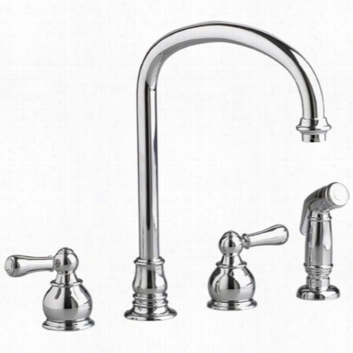 Ammer Icann Standard 4751.732 Hampton Kitchen Faucet With Hand Spray An Dmetal Lever Handles With Everclean