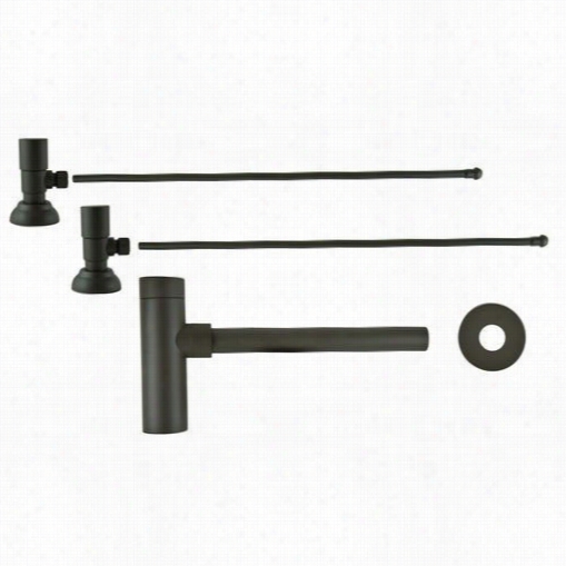 Barclag I5540r-orb Lavatory Supply Kit In Oil R Ubbed Bronze With Trap And Round Handle Stops