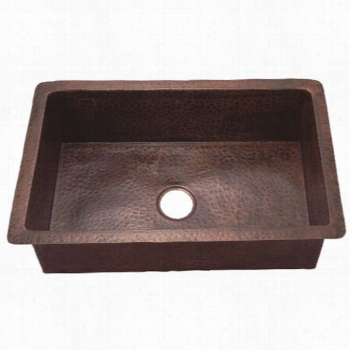 Bells Foret Kkitwc Undermount No Hole Single Bowl Kitchen Sink In Weathered Copper