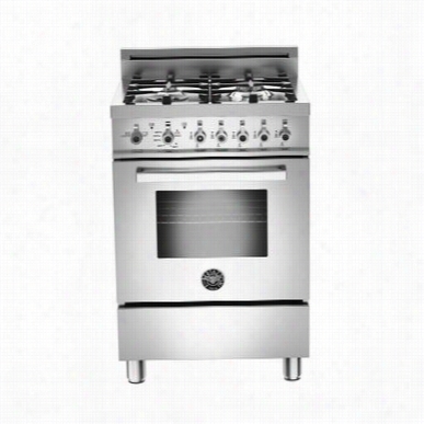 Bertazzoni Mas244gasxe Master Basic 24"" Gas Range With 4 Burners, Stainless, Alumhium Burners