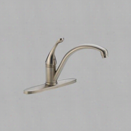 Delta 1140-ss-dst Collins 1 Handle Ktichen Faucet In Stainles S Steel