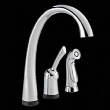 Delta 4380t-dst Pilar Single Handle Kitchen Faucet In Chrome Witht Ouch2o Technology