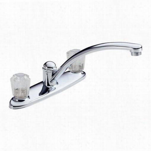 Delta B2312lf Foundations Core Two Acrylic Knnob Handle Kitchen Faucet In Chrome