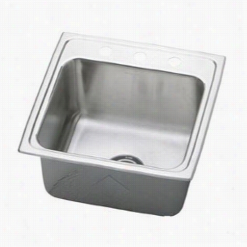 Elkay Dlrq1716100 Lustertone 17"" Top Mount Single Bowl Stainless S Teel Sink