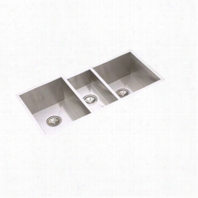 Elkay Efu402010dbgavado 40" " Undermount Triple Bowl Stainless Steel Sink Package