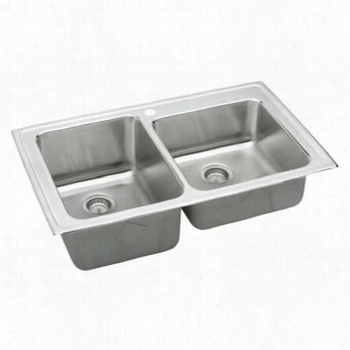 Elkay Lgr3722 Gourmet Douuble Bowl Sink Smalk Bowl On Right