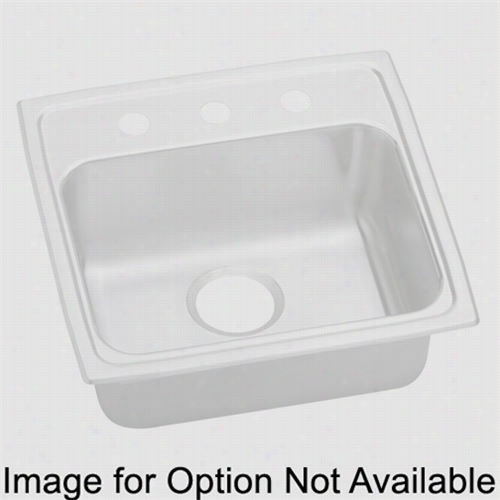 Elkay Lrad191965mr2 Lustertone 19"" Top Mount Single Bowl 2 Hole Middle/right Stainless Steel Sink