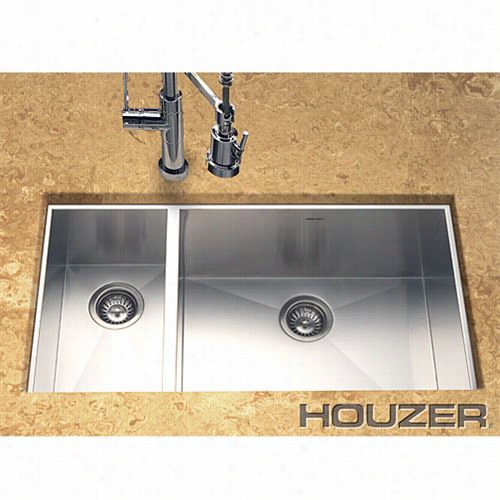 Houzer Cto-3370sl Contempo Stainles Steel Zer Oradius (d Ouble Bowl) Undermount Sink