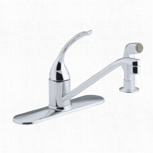 Kohler K-15172-tl-cp Coralais 2 Holes Kitchen Faucet Wwith 10"&quoo;t Spout, Ground Joints And Loop Handle