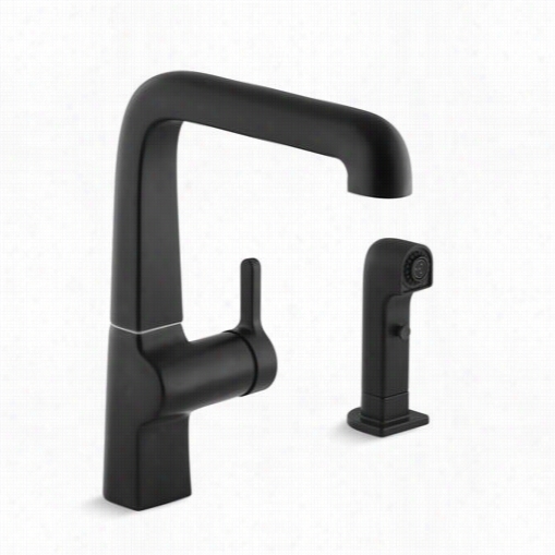 Kohler K-6334 Evoke Sngle Handle Kiitchen Faucetwith Side Spr Ay