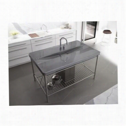 Kohler K-6417-1 Iron/occasion Izland Integrated Top And Basin With Single Hole Faucet Drilling