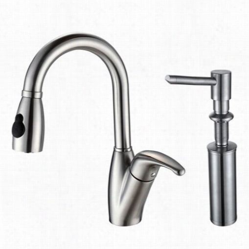 Krauus Kpf-2131-sd20 Single Lever Stainless Steel Pull Out Kitchen Faucet And Soap Dispenser