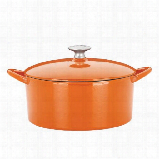 Mario Batali 8267 97 6 Quart Persimmon Enameled Cast  Iron Round Dutch Oven