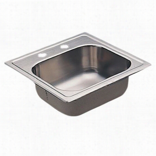 Moen Kg2045622 2200 Series 15""l X 15""w X 5-1/2""d Drop In Single Basin Kitchen Sink With Drwin And Drain Basket