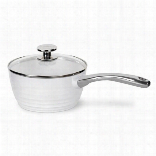 Portmeirion 576070 Sophie Conan Whitw 3 Quart Cast Aluin Saucepan With Glas5 Lid