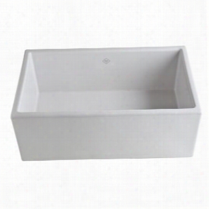 Rohl Ms33018wh Shaws Contemporary Classic Single Bowl Fierclay Apron Kiy Open Sink In White