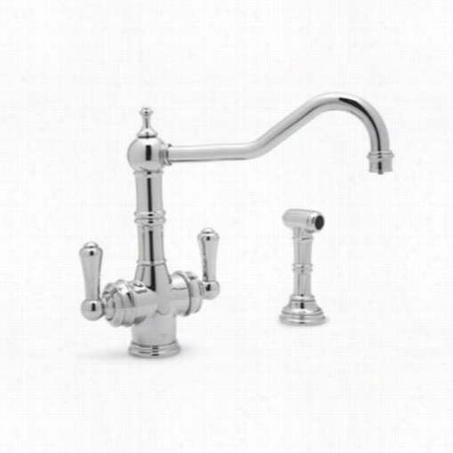 Rohl U.kit1571ls Triflow Two Lever Handle Kitchen Faicet With Sidesspray And Filte  Package