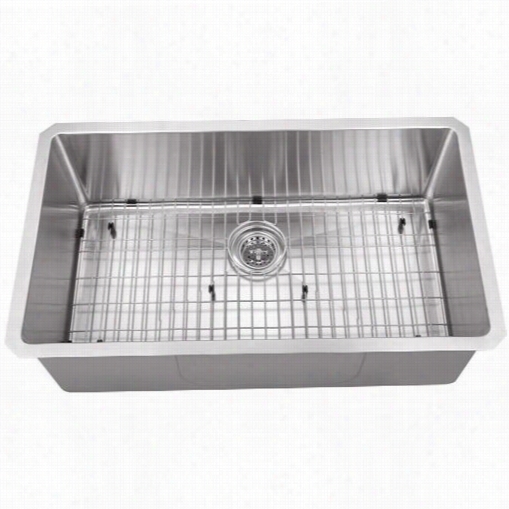 Schon Scrasb321916 All-in-one Undermount 30""w No Hole Single Bowl Kitchen Sink In Stainless Knife