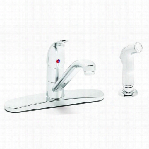 Speakman S-3762-hs Alone Handle 8"" Centerset Kitchen Faucet With Hose And Spray Attachment