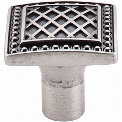 Top Knobs Tk1744pta Trevi 1-1/4""w Square Kno B In Pewter Antique