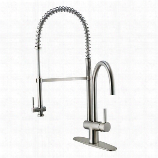 Vigo Vg02006stk1 Pull-down Spray Kitchen Faucet With Deck Plate In Stainless Steel