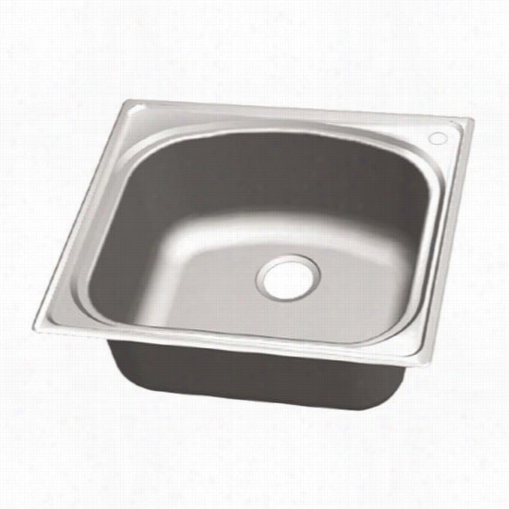 Wells Sunkware Cht2522-8r Chicagon 25"" X 22"&suot; X 7-/12"" 18gaugr  Single-bowl Topmount Tsainless Steel Sink