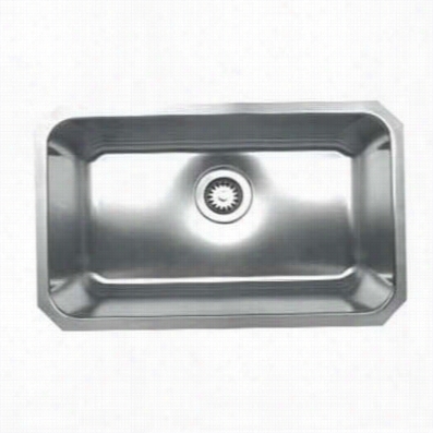 Whitehaus Whnu2816 Noah's 30-1/4"" Rectangular Single Bowl Undermount Sink In Brushed Stainlesss Steel