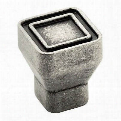 Amerock Bp 53025-ap Pollwra Square Knob In Aged Pewter