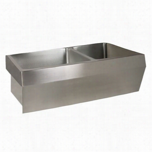 Barclay Fssdb2504-ss Corwzon 3"" Douvle Bowl Angled Farmer Sink