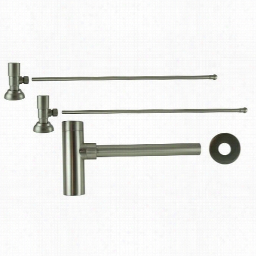 Barclya I5540r-bn Lav Atory Supply Kit In Brushed Nickel With Trap And Round Handle Stops