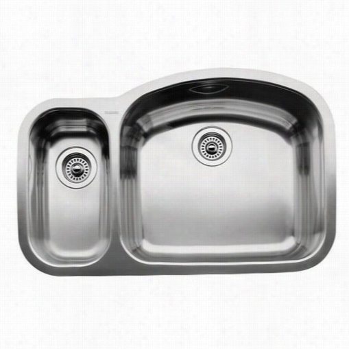 Blanco 440243 Blancowave Reverse 1 And 1/2 Bowl One Piece Undermount Kittchen Sink