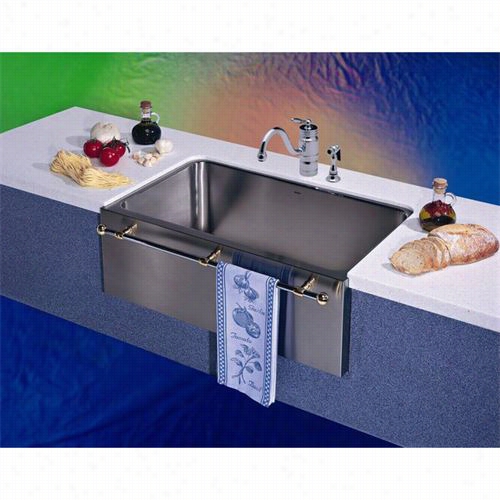 Bla Nco 440294 Blancomagnum  Large Single Bowl Undermount Kitchen Sink With Apron And Towel Bar