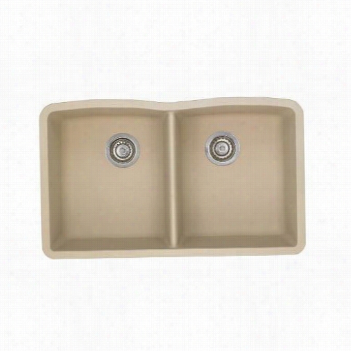 Blanco 442123 Diamond Equal Twice Bowl Silgranit Ii Undermount Sibk In Biscotti