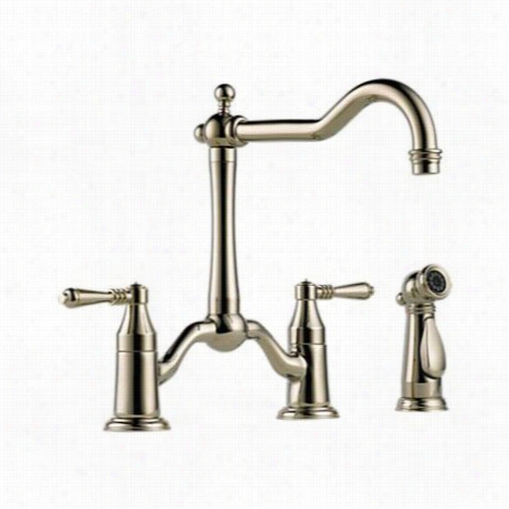 Brizo 62536lf-pn Tresa Two Handle Bridge Kitchwn Faucet With Foam In Polished Nickel