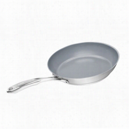 Chantal S Lin6-24c Conclusion  21 Carburet Of Iron Brushed Stainless Steel 10"" Fry Pan With Ceramic Ocatng