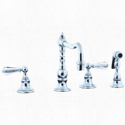 Cifial 265.255.625 Highlands 4 Hol Ewidespread Pillar Kitchen Faucet Through  Side Spray Ih Oplished Chrome