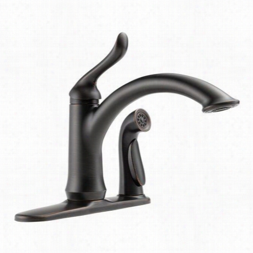 Delta 3353-rb-dst Lime-tree Single Handdle Kitchen Faucet In Venetian Ronze With Side Spraya Nd Diamond Seal Technology