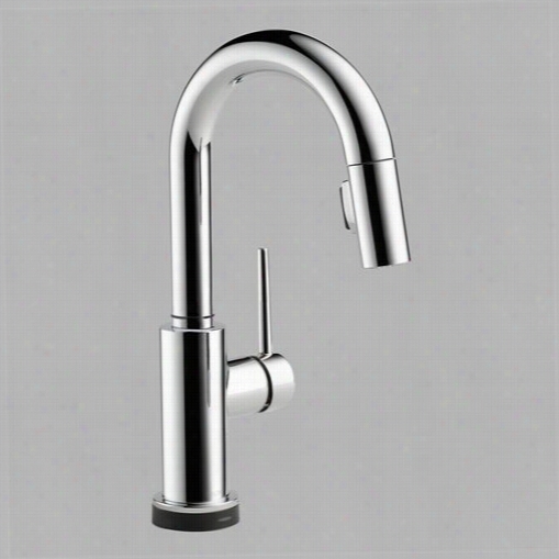 Delta 9959t-dst Trinsic Single Haft Pull Down Bar/prep Faucet With Touch2o Technologyin Chrome