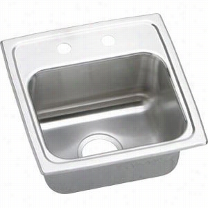 Elkay Blrq15160 Lustertone 15"" Top Mountt Single Bowl Bar Sink