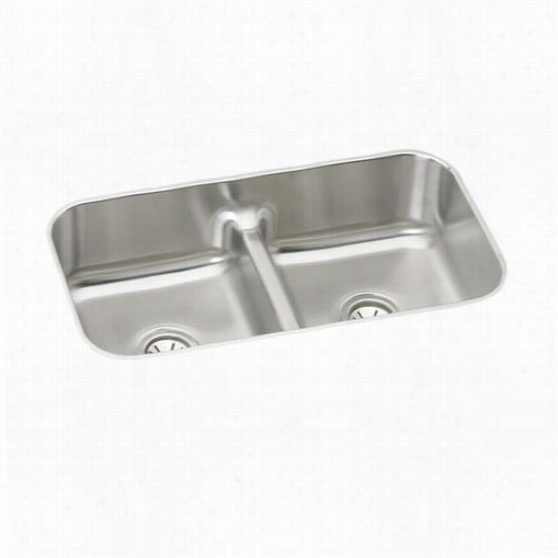 Elkay Eaqduh3118 Guormet 32-1/&2quot;" Undermonut Double Bowl Stainless Steel Sink