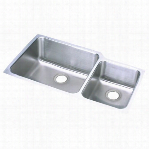 Elkay E Luh3520r Lustertone Double Bowl Undermount Sink Feeble Bow L On Righf