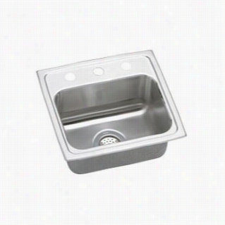 Elkay Lr1160 Lustertone 16"" Top Mount Single Bowl Stainless Steel Sink